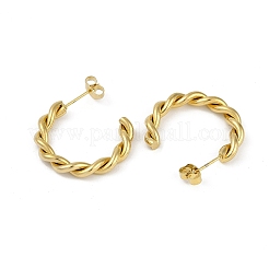PVD-Vakuumbeschichtung 201 Edelstahl Twist Ohrstecker für Damen&nbsp;EJEW-F345-05G