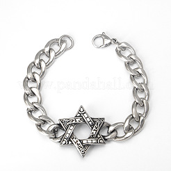 Bracelets à maillons en acier inoxydable 304 style punk et viking&nbsp;FS-WG44D5C-02