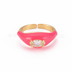 Anelli di polsino in zircone chiaro con micro pavè di ottone&nbsp;RJEW-S045-083-NR
