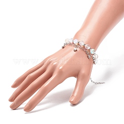 Ohrstecker mit Glasbrautperlen und mehrsträngigem Armband&nbsp;SJEW-JS01257