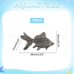 10 Stück Messingfischfiguren-Ornamente&nbsp;DJEW-ME0001-13AB