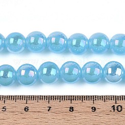 Chapelets de perles en verre d'imitation jade électrolytique&nbsp;GLAA-T032-J10mm-AB04