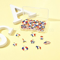 45 pièce 9 styles de pendentifs en alliage émaillé pour le jour de l'indépendance&nbsp;FIND-FS0004-09