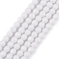 Synthetischen weißen Achat Perlen Stränge&nbsp;G-D419-4mm-01