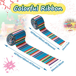 2 rouleau 2 styles de ruban gros-grain en polyester imprimé à rayures&nbsp;OCOR-TA0001-37N