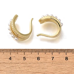 Orecchini a polsino in ottone placcato a cremagliera con micro pavé di zirconi cubici&nbsp;EJEW-H143-29G