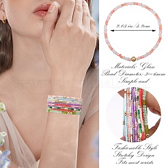 20 Stück Stretch-Armband-Set aus Glasperlen in 20 Farben&nbsp;BJEW-SW001593