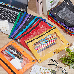 Cuthollow 40 Stück 8 Farben Rechteck Oxford-Stoff 3-Ring Stift Bleistift Reißverschluss Taschen&nbsp;ABAG-CL0001-14