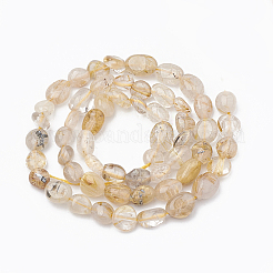 Natürlichen Gold Rutilquarz Perlen Stränge&nbsp;G-S331-6x8-013