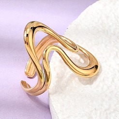 Anillos abiertos de acero inoxidable 304 para mujer&nbsp;RJEW-L342-15G