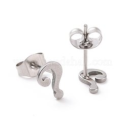 Anlaufgeschützte Ohrstecker aus 304 Edelstahl mit Fragezeichen für Damen und Herren&nbsp;EJEW-G318-06P