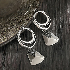Ring im Bohème-Stil mit trapezförmigen Ohrhängern aus Legierung&nbsp;FS-WGCE919-01