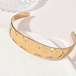 Bracelet manchette creux en acier inoxydable Saint Benoît&nbsp;SA-CBA3211-01G