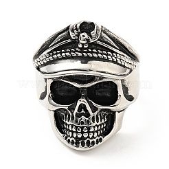 Anillo de dedo con calavera de acero inoxidable 316&nbsp;RJEW-C030-07D-AS
