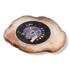 Ornement en pierre de tranche d'agate naturelle imprimée&nbsp;DJEW-M011-02E