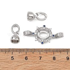 Blumen-Messing-Mikropflaster mit klaren Zirkonia-Faltverschlüssen&nbsp;XGRQ58127-783P-1