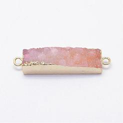 Liens / connecteurs en agate druzy naturelle galvanisée&nbsp;G-G656-02B