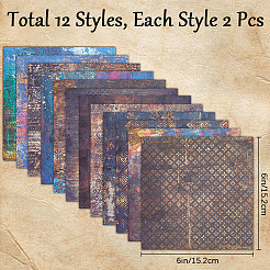 24 pz 12 tamponi di carta per album di ritagli&nbsp;DIY-WH0028-47A