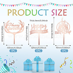 3 pieza de 3 estilos de adornos acrílicos para tartas&nbsp;FIND-TA0010-38A
