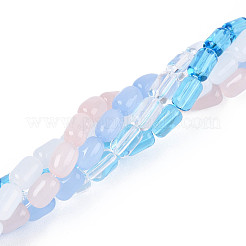 Stränge aus Jadeimitat und transparenten Glasperlen&nbsp;GLAA-N058-4x6mm-A01