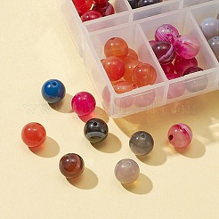 80pcs 8 Arten natürliches Achat-Perlen-Set&nbsp;G-FS0002-43