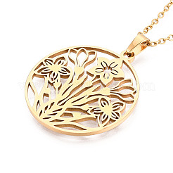 Collares colgantes de acero inoxidable 304&nbsp;NJEW-T018-57G