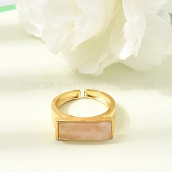 Anillos abiertos de latón con cristales de cuarzo natural para mujer.&nbsp;GG-CBA0B5A-04G-07