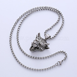 Vintage Stierkopf 304 Edelstahl Anhänger Halskette Punk Modeschmuck für Männer&nbsp;JX6070