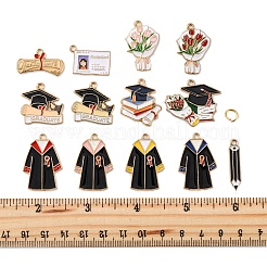 24 pièces 12 styles pendentifs en alliage émail pour la saison de remise des diplômes&nbsp;ENAM-FP0001-79