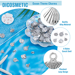 120 pièces 6 styles pendentifs en alliage de style tibétain&nbsp;TIBEP-DC0001-32