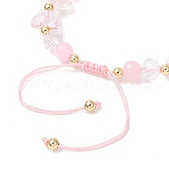 Geflochtene Perlenarmbänder aus floralen Acrylperlen für Frauen&nbsp;BJEW-MZ00192-02