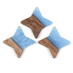 Pendentifs en résine opaque et bois de noyer&nbsp;RESI-S389-011A-C