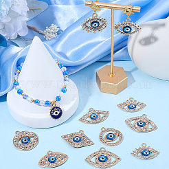 20 Stück 10 Stile Legierung Kristall Strass Anhänger&nbsp;ALRI-SC0001-64