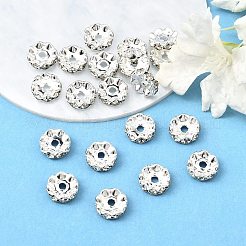 Abalorios de latón Diamante de imitación espaciador&nbsp;RB-A014-L12mm-01S
