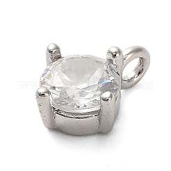 925 ciondolo rotondo piatto in argento sterling con zirconia cubica trasparente&nbsp;STER-U009-07P-02