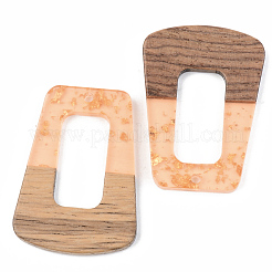 Pendentifs en résine transparente et bois de noyer&nbsp;RESI-S389-034A-B04