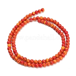 Brins de perles de malachite synthétiques teintes&nbsp;GG-CBA6382-A03-4mm-01