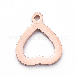 Ciondolo a forma di cuore aperto in acciaio inossidabile 304 con placcatura sotto vuoto in PVD&nbsp;LS-STAS-G215-14RG