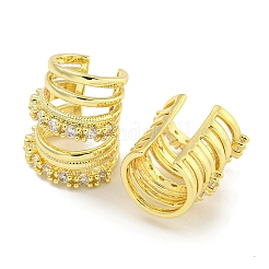 Boucles d'oreilles manchette en laiton zircon cubique micro pavé&nbsp;EJEW-C104-041G