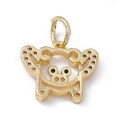 Estante de placas micro latón allanan charms de circonio cúbico&nbsp;KK-G451-26G