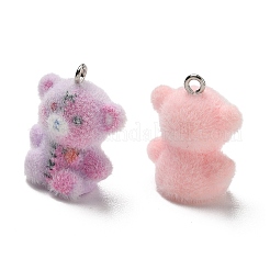 Pendentifs en résine opaque floqués&nbsp;RE-CBAC5B2-03P