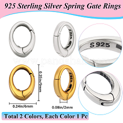 2 Stück 925 Sterlingsilber-Federtorringe&nbsp;STER-BBC0006-41A