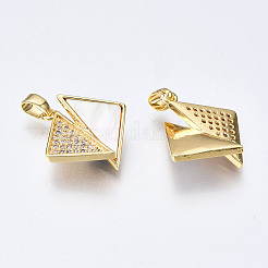 Messing micro pave klare zirkonia anhänger&nbsp;KK-Q277-008-NF