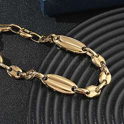 Kaffeebohnen-Kettenarmbänder aus 304 Edelstahl&nbsp;SA-CBA2696-07G