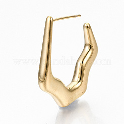Boucles d'oreilles demi-créoles en laiton&nbsp;KK-R117-023-NF