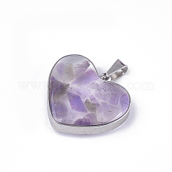 Pendenti d'ametista naturale&nbsp;X-STAS-T043-01H