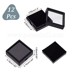 Quadratische Kunststoff-Schaukästen für lose Diamanten&nbsp;CON-WH0092-61B-01