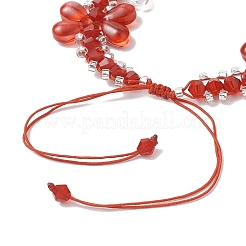 Bracelets tressés en perles bicônes en cristal autrichien imitation pour femmes&nbsp;BJEW-MZ00177-01