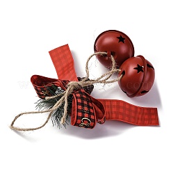 Weihnachtsthema Stoff Bowknot Anhänger Dekorationen&nbsp;HJEW-Q002-01B
