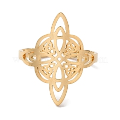 Offene Manschettenringe aus 304 Edelstahl mit Hexenknoten für Damen&nbsp;X-AJEW-U005-01G